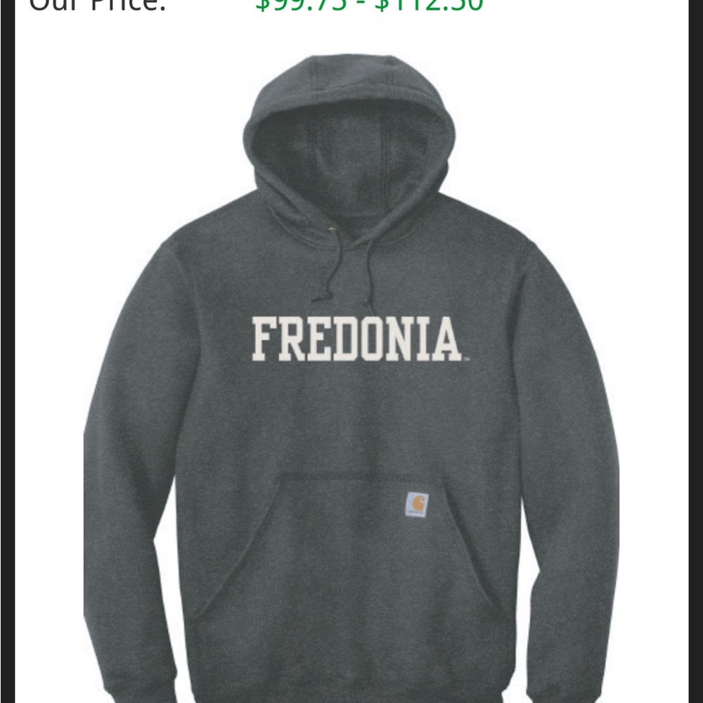 WINTER SALE ** Carhartt Charcoal Hoodie with Fredonia Print